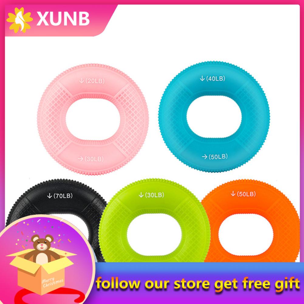 Xunb Ring Hand Exerciser Portable Silicone Dual Strength Improve Circulation Finger