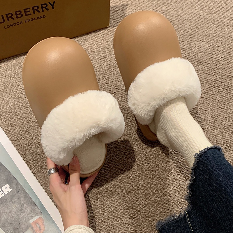 😍Dép Bông Cotton Đi Trong Nhà Đế Dày Giữ Ấm Mùa Thu Đông Có Thể Tháo Rời Cho Cặp Đôi