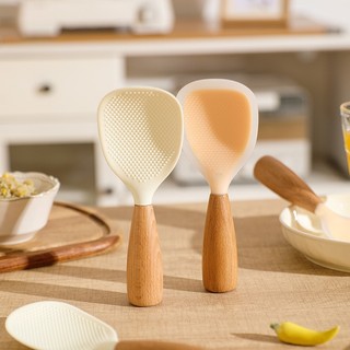 Hera 2 kiểu!vá múc cơm / canh bằng silicone chống dính có giá đỡ tiện lợi