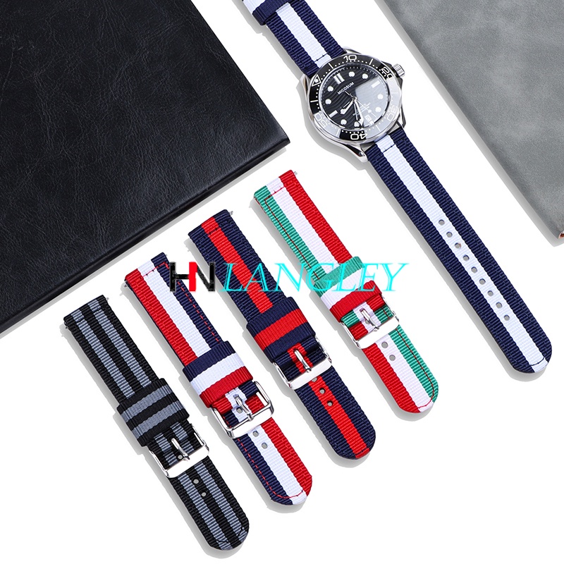 Dây Đeo Đồng Hồ Thể Thao Bằng Vải Bạt Nilon Tháo Lắp Nhanh 20mm 22mm Thông Dụng Cho Nam Và Nữ