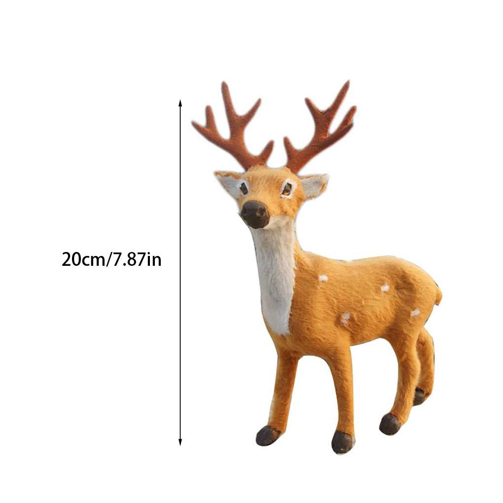 Mô hình con nai vải lông 15-30cm tùy chọn dành cho trang trí năm mới Giáng Sinh
