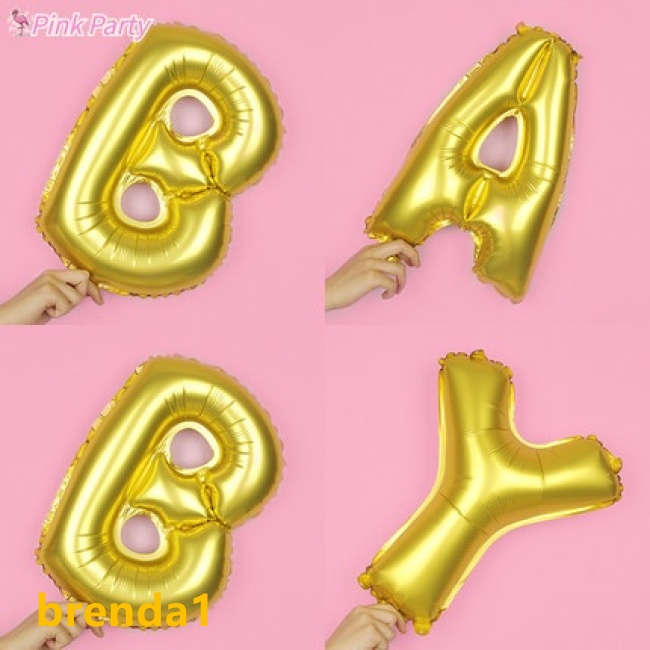 Bong Bóng Lá Nhôm 16 inch Hình Chữ Cái Màu Vàng / Bạc Trang Trí Tiệc Mừng Năm Mới