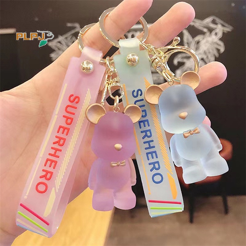 Plpj Móc Khóa Pha Lê Hình Gấu Dễ Thương Quyến Rũ Gắn Điện Thoại Di Động / Chìa Khóa / Làm Quà Tặng Bé Gái Mới