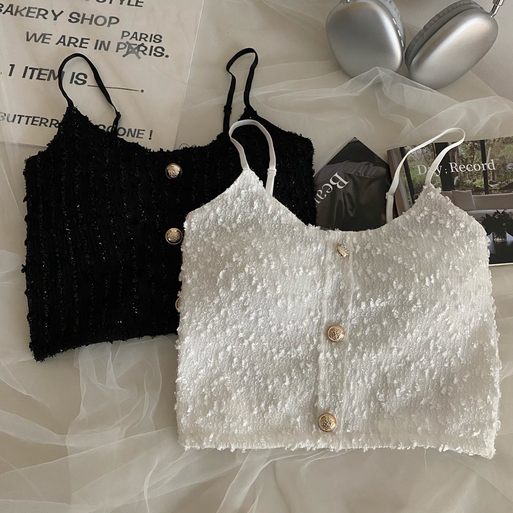 Mùa Hè Mới Áo hai dây Phụ Nữ sexy Nút Áo tank top