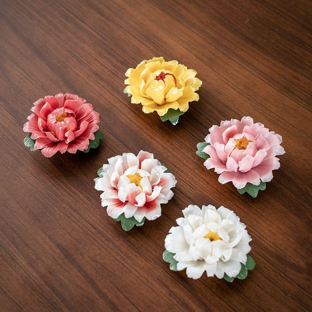 Glenes Khay Cắm Nhang Hình Hoa Mẫu Đơn / Hoa Hồng / Hoa Mẫu Đơn handmade Bằng Gốm Dễ Sử Dụng