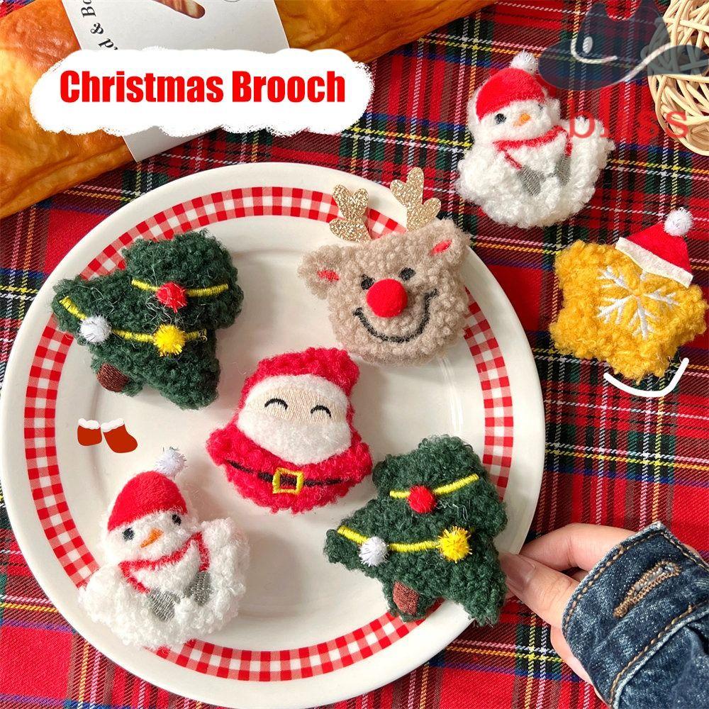 Ghim Cài Áo Hình Ông Già Noel / Cây Thông / Người Tuyết Bằng Lông Nhung Thời Trang