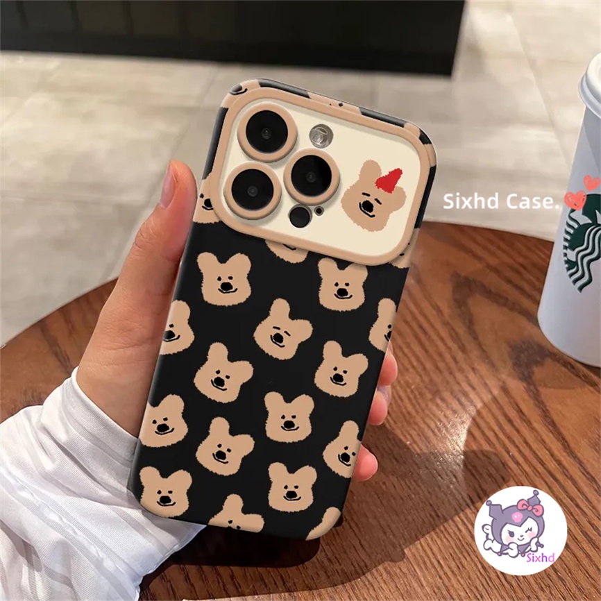 Ốp Lưng Vivo Y17 Y16 Y15 Y17s Y11 Y02 Y02s Y20 Y16 Y27 Y20i Y20s Y12S Y12A Y21s Y15A Y15S Y33s Y22 Y36 Y35 Y20G Y30G Y1S Sixhd Ốp Điện Thoại silicon Mềm Họa Tiết Đầu Gấu Cho