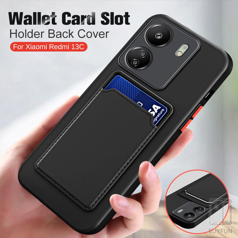 For Redmi 13C 6.74" 23100RN82L Case Square Card Slot Holder Cover For Xiaomi Poco C65 c13 65c 4G Soft Shockproof Cover
