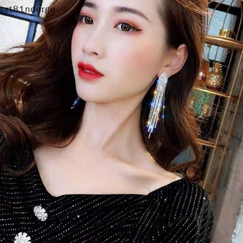 Ge Bông Tai Dáng Dài Đính Đá Pha Lê Thời Trang Cho Nữ