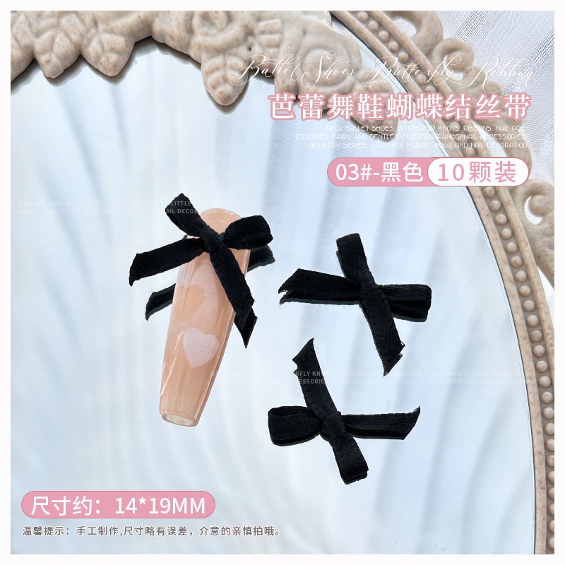 Set 10 Phụ Kiện Trang Trí Móng Tay Nghệ Thuật Vải Ren Đính Nơ Phong Cách Mới Màu Hồng nude Bán Chạy