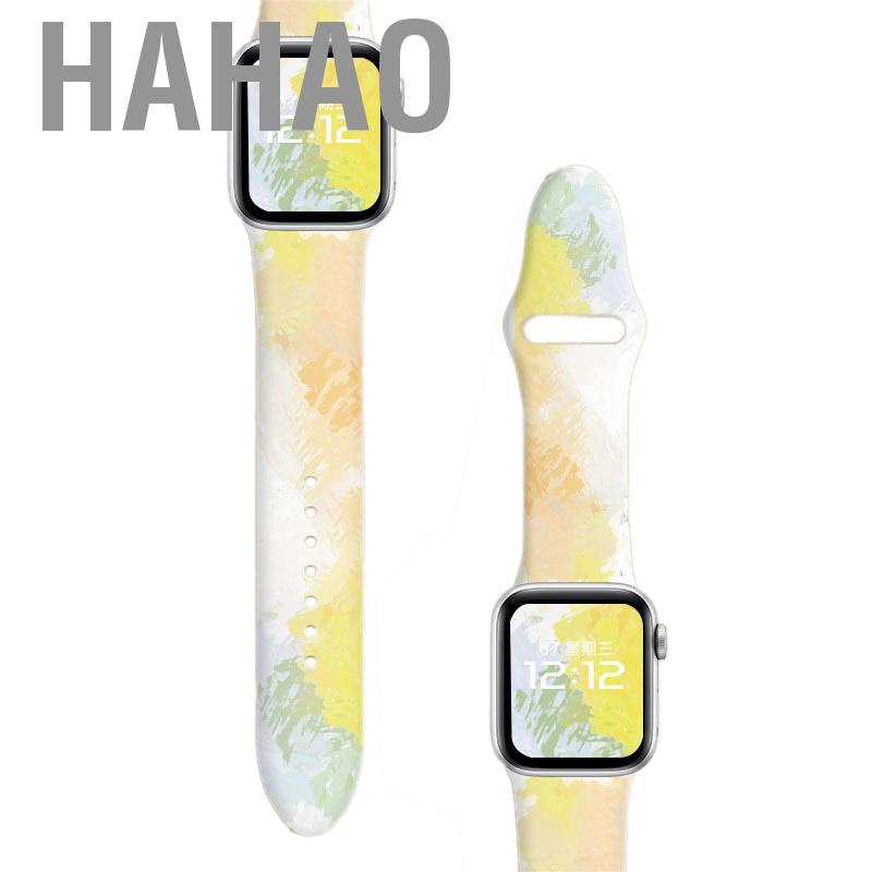 Hahao Floral Printed Smartwatch Band Replacement Soft Silicone Sport Watch Strap for Iwatch 7 Series