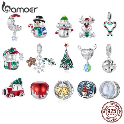 Bamoer Hạt Charm Bạc 925 Hoạ Tiết Giáng Sinh