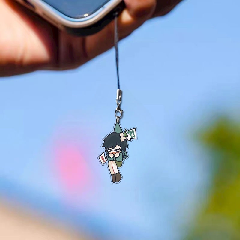 Dây treo điện thoại in hình GENSHIN IMPACT mica acrylic dây móc khóa tiện lợi xinh xắn