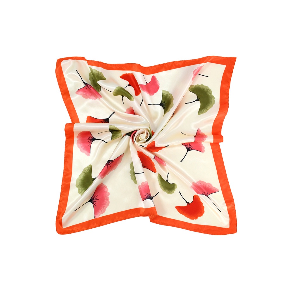 Khăn Lụa satin Vuông 50 * 50cm In Họa Tiết Hoa Bướm Nhỏ Xinh Thời Trang Cho Nữ