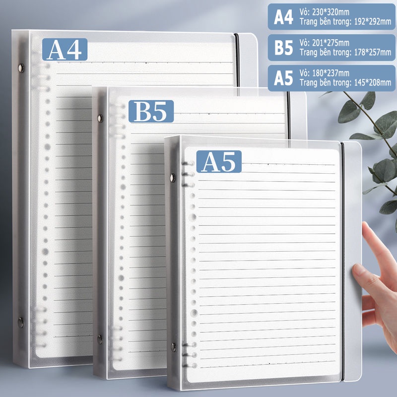 sổ bìa còng,bìa số còng,sổ còng，Sổ còng sắt Binder khổ lớn A4/B5/A5,vở bài tập ngang,combo sổ lõi,lõi giấy thay thế