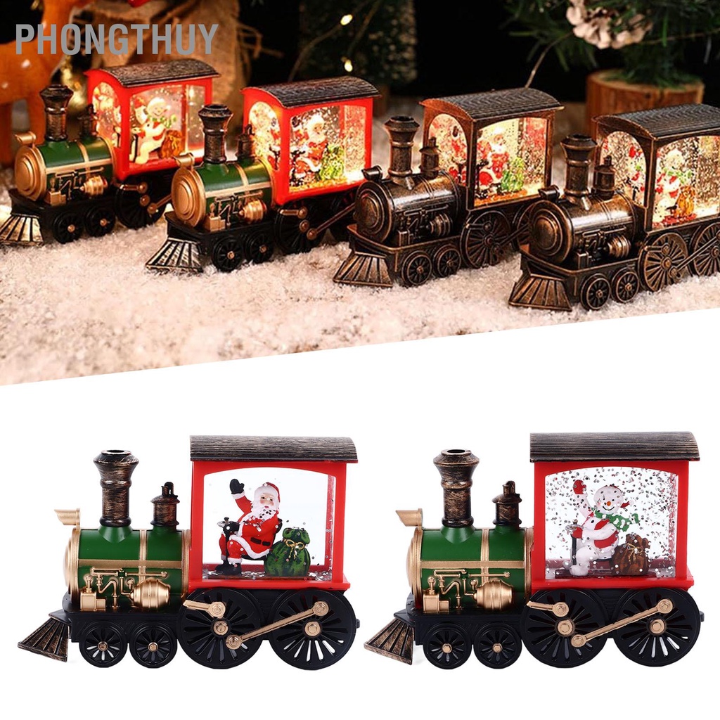 Tàu Lửa Noel Người Tuyết Trang trí Giáng sinh Đèn LED cổ điển cho Trung tâm mua sắm Bar