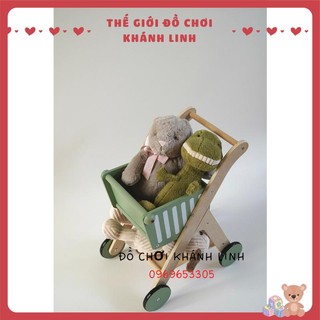 Đồ chơi xe đẩy siêu thị bằng gỗ cho bé