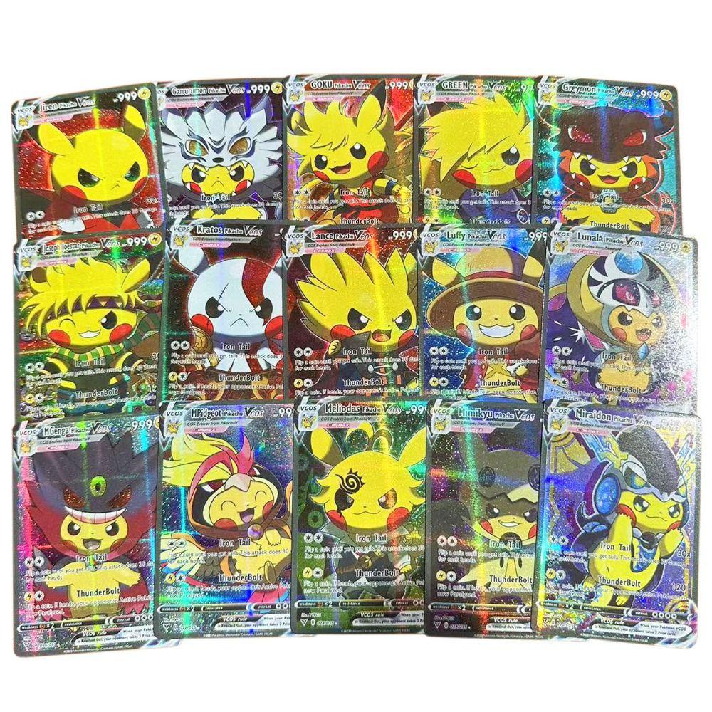 Mmluck Thẻ Bài pikachu Ba Chiều Sáng Bóng Hình Nhân Vật anime pikachu Ba Chiều diy Sáng Tạo Làm Quà Tặng