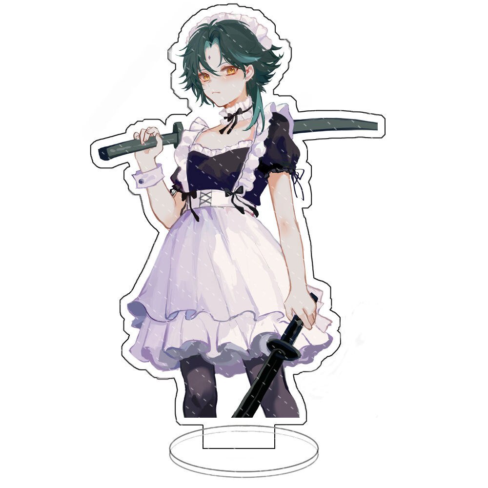 Mô hình Standee Genshin Impact Standing Anime Tighnari CYNO decor góc học tập để bàn làm việc cao 15cm