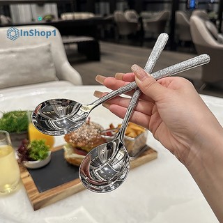 Muỗng inox cán dài dày kiểu hàn quốc sáng tạo cho nhà bếp / khách sạn