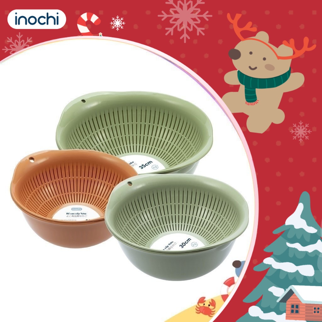 Bộ thau rổ cao cấp Inochi - Yoko 23/30/35cm (Nhiều màu)