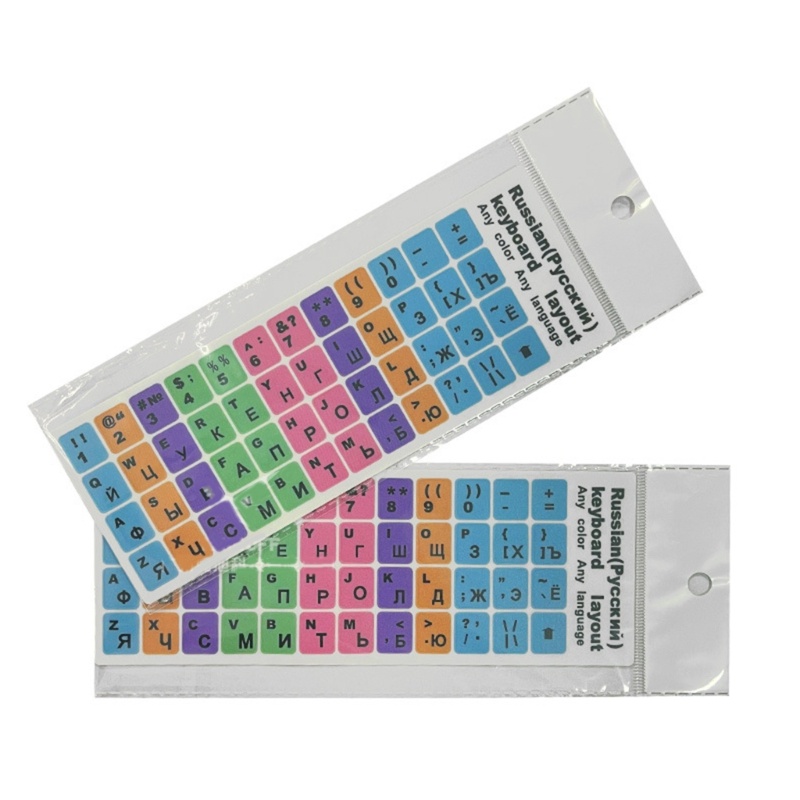 Bộ 2 Miếng Dán Bàn Phím Chữ Tiếng Anh / Nga Hàn Quốc Thông Dụng Cho pc / laptop