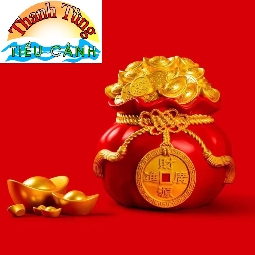 Hũ 13,6cm đựng muối, gạo tài lộc, hũ đựng tiền thần tài bày ban gia tiên, ban thần tài…