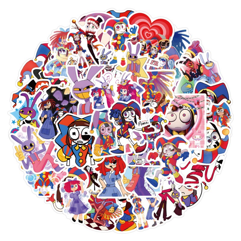 Z & m❀ Miếng Dán Xiếc Kỹ Thuật Số Tuyệt Vời ❀ Bộ 50 Miếng Dán Chống Thấm Nước Độc Đáo