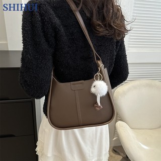 Túi đeo chéo nữ SHIHUI, thời trang thích hợp, túi đeo vai thời trang đơn giản cá tính (Có mặt dây chuyền)