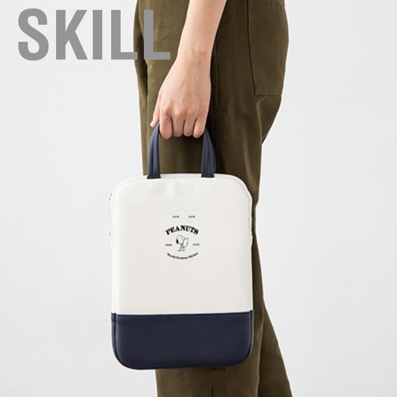 Skill Laptop Bag Cute Alphabet Patterns Waterproof Shock Resistant PU Leather Tablet with Handle