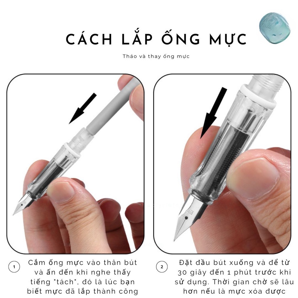 Bút máy xóa được/BÚT MÁY THAY MỰC Bút mực, bút máy ngòi kim tinh tẩy xoá được cho học sinh  Bút Mực Xoá Được