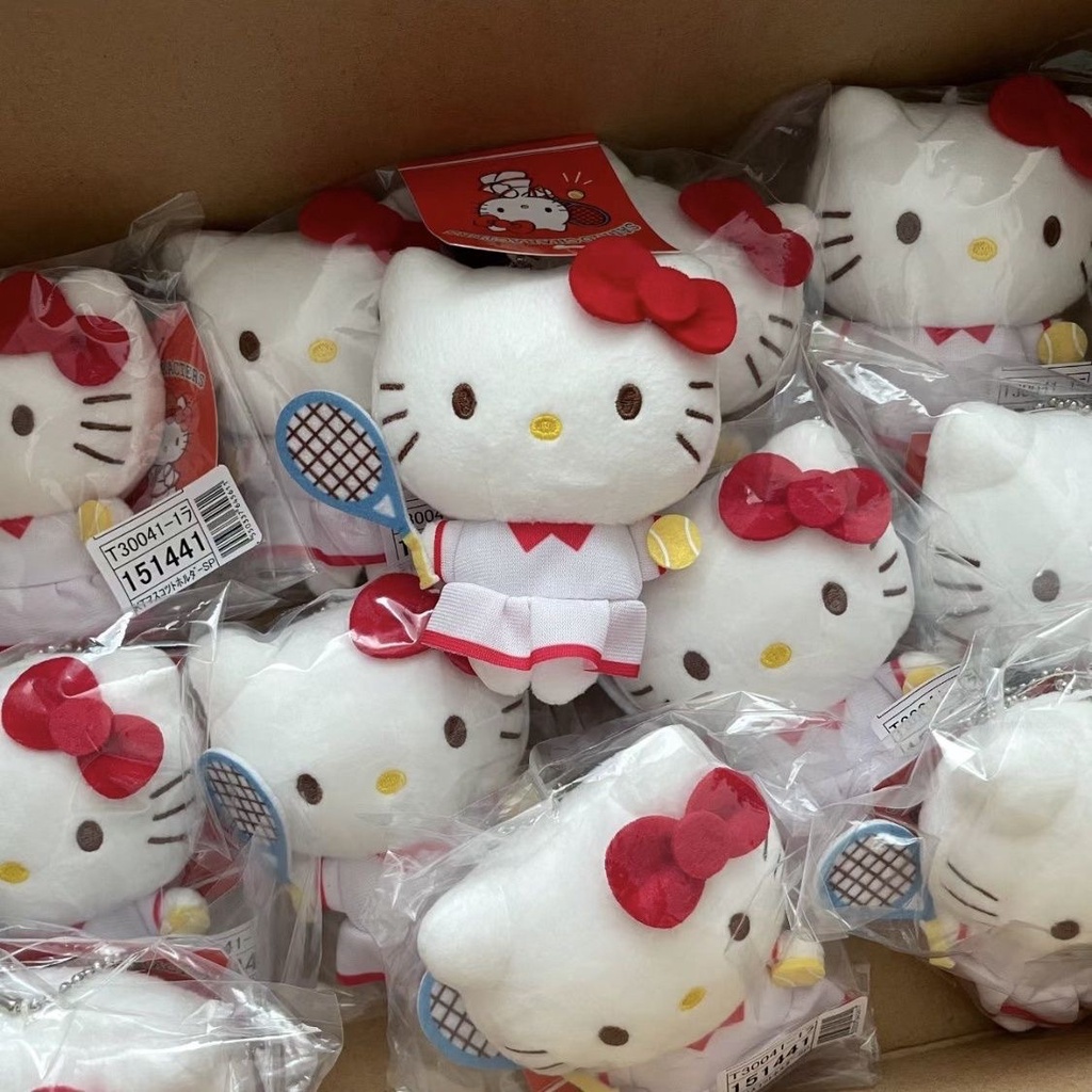 Ere1 Búp Bê Nhồi Bông Hình sanrio hello kitty Mặc Quần Vợt Cho Bé Gái