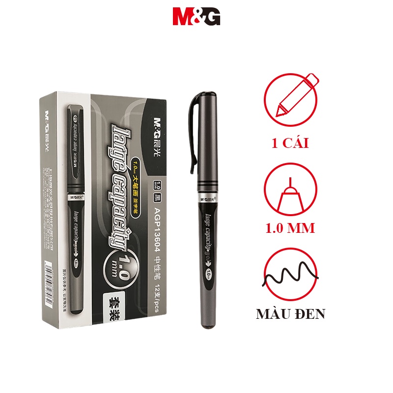 M&G bút gel Bút Ký Tên Màu Đen Ngòi 1.0mm Dày 1.0mm Bằng Sợi carbon 1 Cái