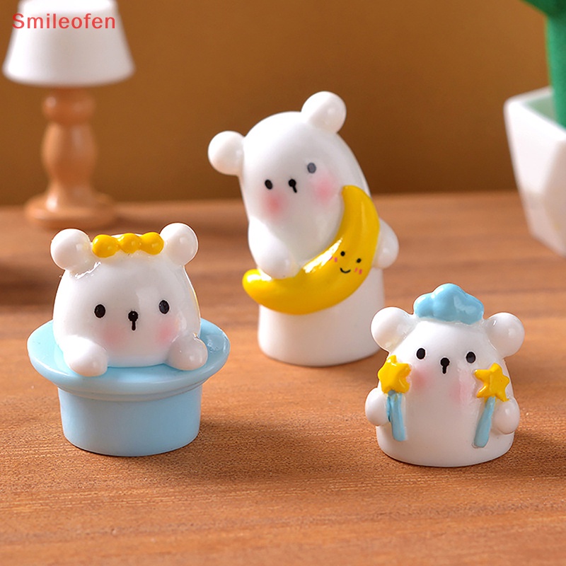 Tượng Trang Trí Phong Cảnh Hình Chú Gấu Bằng Nhựa resin Dễ Thương Để Bàn Trang Trí Phòng Mới