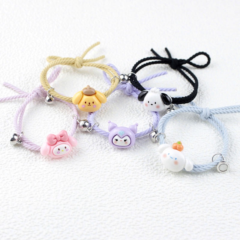 Hoạt Hình Dây Buộc Tóc Hình sanrio Có Nam Châm Nhiều Màu Sắc Dễ Thương Cho Cặp Đôi