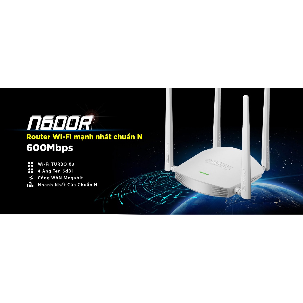 Router wifi tốc độ 600Mbps - TOTOLINK N600R BH 24 Tháng
