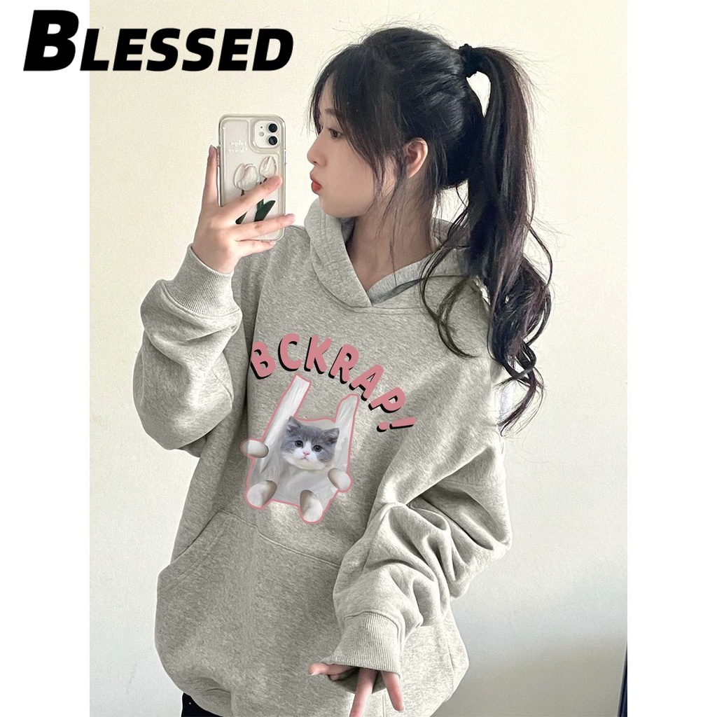Blessed Áo Khoác hoodie áo khoác nữ zip hoodie comfortable Thời trang Fashion INS WWY23C0EFS 51Z231218
