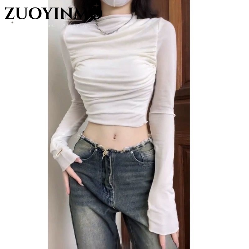 ZUOYINMO áo phông áo thun nữ croptop baby tee Comfortable xu hướng Cổ điển Thể thao WMY23C0D9H 51Z231218 | BigBuy360 - bigbuy360.vn