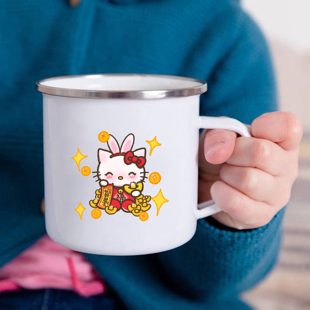 Mới Cốc Uống Nước Họa Tiết kuromi cinnamoroll kitty purin Dễ Thương Có Tay Cầm Sáng Tạo Làm Quà Tặng Lễ Hội Mùa Xuân Cho Bé Trai / Bé Gái