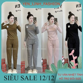 Set bộ len lông thỏ đính phụ kiện dày ấm siêu xinh kèm ảnh thật