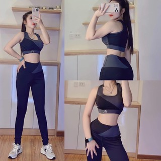 [sẵn] Đồ Tập Gym Nữ Hot Trend Quần Dài Áo Bra 2 lớp Tập Thể Dục Gym Yoga Aerobic Nữ