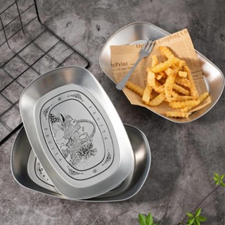  SET 5 ĐĨA INOX ĐIÊU KHẮC HOẠ TIẾT NỔI SIÊU XINH 