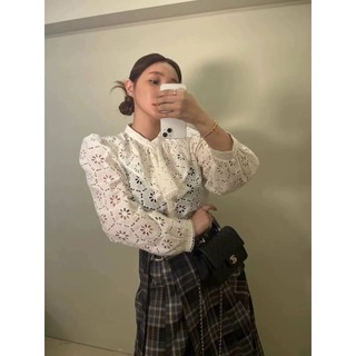 Áo kiểu tay dài phối ren thời trang 8620
