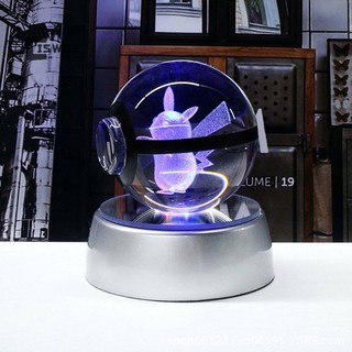 [CISWGE] Đồ Chơi Quả Cầu Pha Lê Pokemon 3D Có Đèn LED