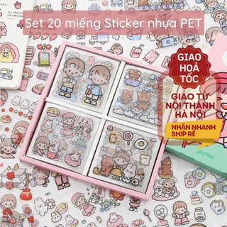 Bộ 20 miếng sticker nhãn dán dễ thương dán trang trí TELADO ST13