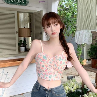 Áo hai dây in hoa có mút ngực thời trang nữ tính