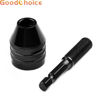 Keyless Drill Chuck 1/4" Quick Change Aluminum alloy Drill Bit Black Practical