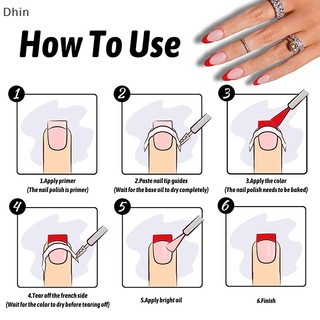 [Dhin] Miếng Dán Dẫn Đầu Móng Tay Kiểu Pháp Gợn Sóng Diy