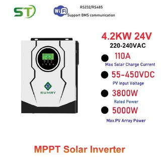 Biến tần inverter độc lập sumry 24v-3.8kw pv 55v-450v sạc mppt 80a 4200va/3800w