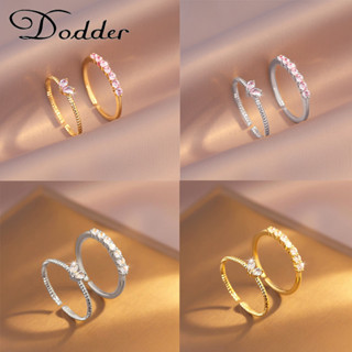  Set 2 Nhẫn Hở Hình Trái Tim Đính Đá Pha Lê Đơn Giản Có Thể Điều Chỉnh Cho Nữ 